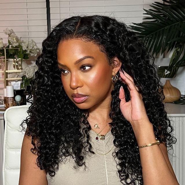 IDHERE Curly Hair 13x4 Lace Front Wig Pixie Cut Wig Human Hair Preplucked with Baby Hair, 10A Pixie Curly Wig Brazilian Human Hair, Super Double Drawn 200% Density