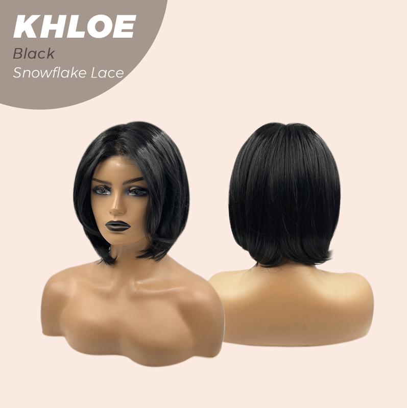 JBEXTENSION 12 Inches Bob Cut Pre-Cut Snowflake Lace Frontlace Glueless Wig KHLOE LACE