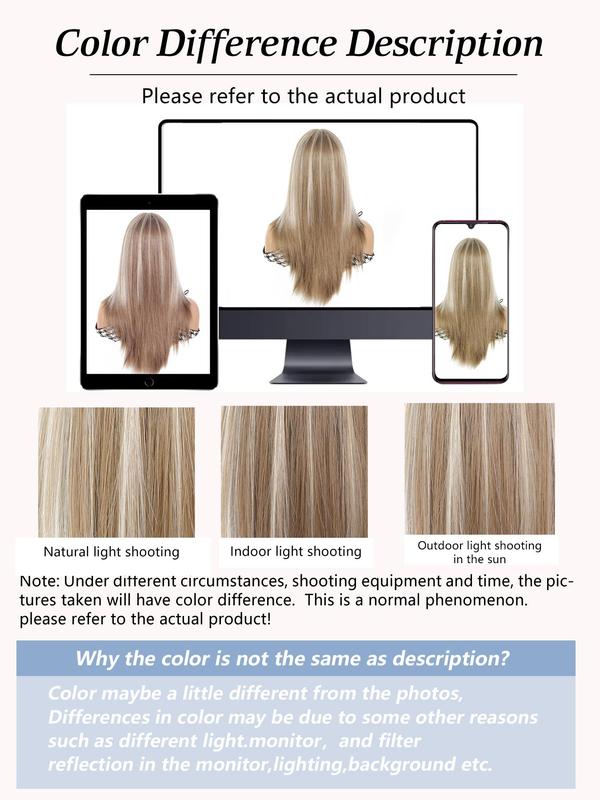 22 Inch Long Straight Blonde mixed brown Wigs for Women, Gorgeous Fluffy Wigs without Bangs, Synthetic Lace Front Wigs for Party, Daily Use