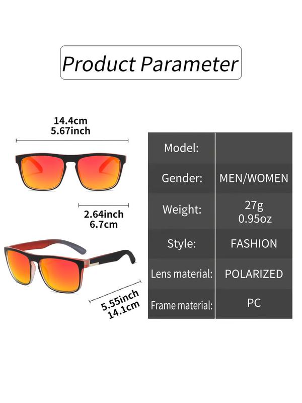 Unisex Sporty Square Frame Sunglasses, Trendy Casual Sunglasses for Outdoor Sports, Fashion Accessories for Outdoor Activities