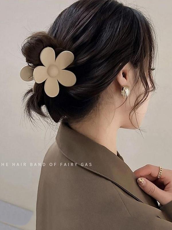 Summer Fashion Large Floral Design Hair Claw Clips for Party Style, Daily Use, 3 Counts set Fashionable Hair Accessories for Women Hairstyle Ideas