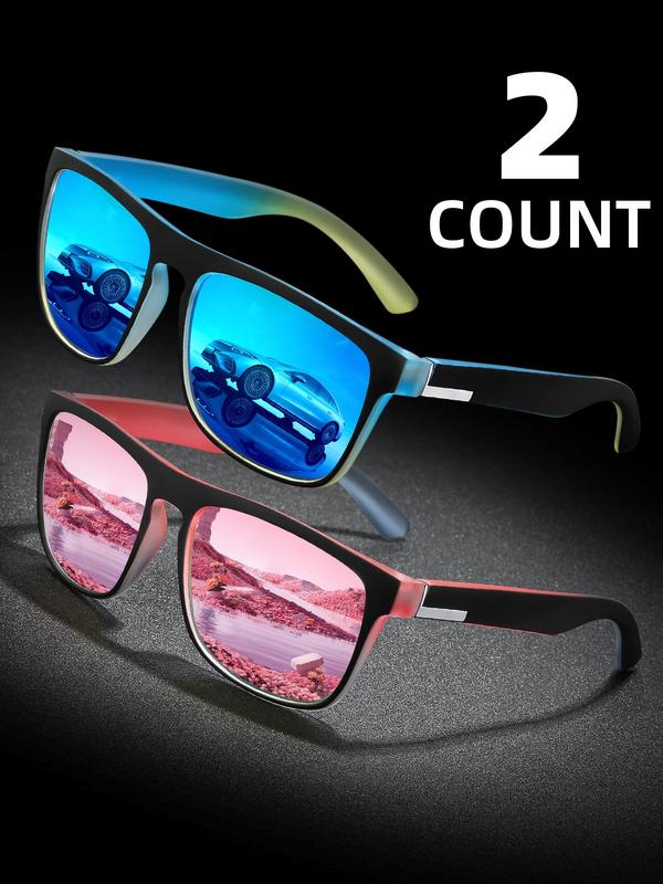 Unisex Sporty Square Frame Sunglasses, Trendy Casual Sunglasses for Outdoor Sports, Fashion Accessories for Outdoor Activities