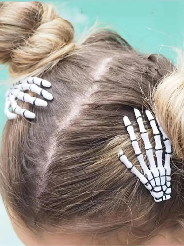 Women's Funny Skeleton Hands Bone Design Hair Clips, Fashionable Hair Accessories for Women & Girls, Cute Accessories As Holiday Gift for Friends