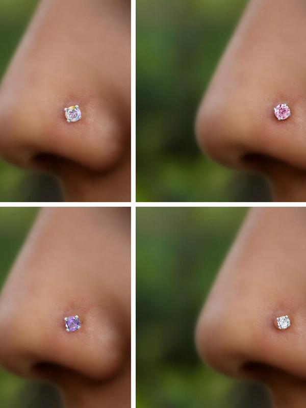 16pcs Rhinestone Decorated Nose Studs for Women & Men, Fashion Jewelry for Party, Daily Clothing Decor, Trendy All-match & Exquisite Jewelry for Birthday Gift