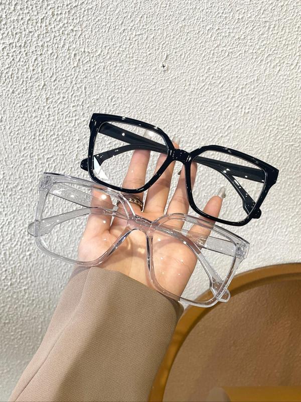 Women's Leopard Pattern & Clear Square Frame Eyeglasses Set, Trendy Casual Eyeglasses for Everyday Use, Fashion Accessories for Outdoor Activities