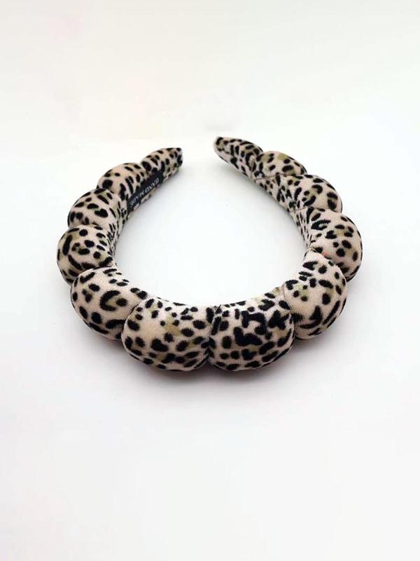 Leopard Print Hair Hoop, Fashionable Hair Accessories for Women & Girls, Cloud Sense Hair Band, Wash Face, Bath, Make Up, Fix Hair Band