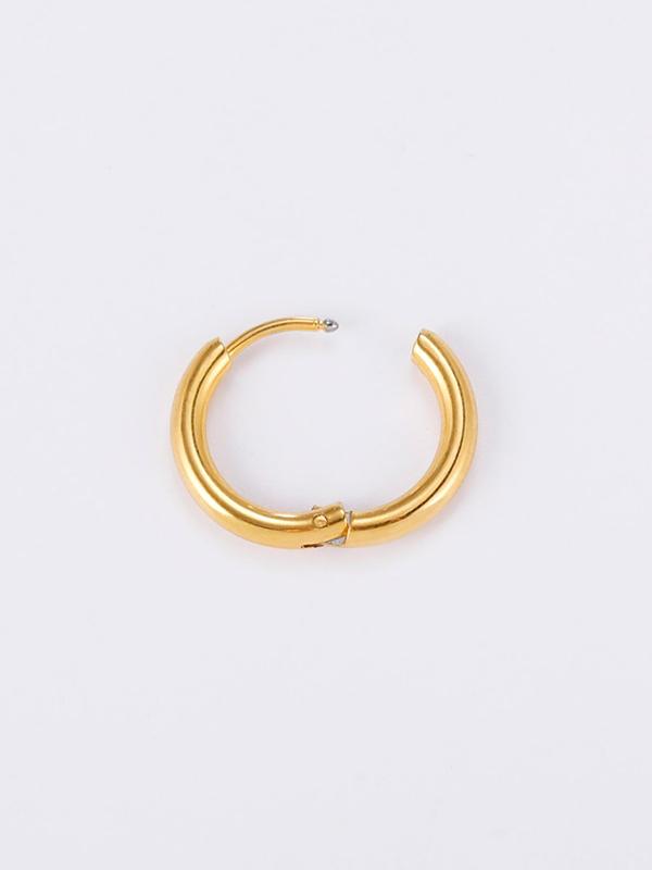 Round Shaped Design Small Hoop Earrings, 1 Pair Classic Fashion Stainless Steel  Jewelry for Women and Girls, Casual All-match Accessories for Party, Daily Wear, Gifts for Girlfriend