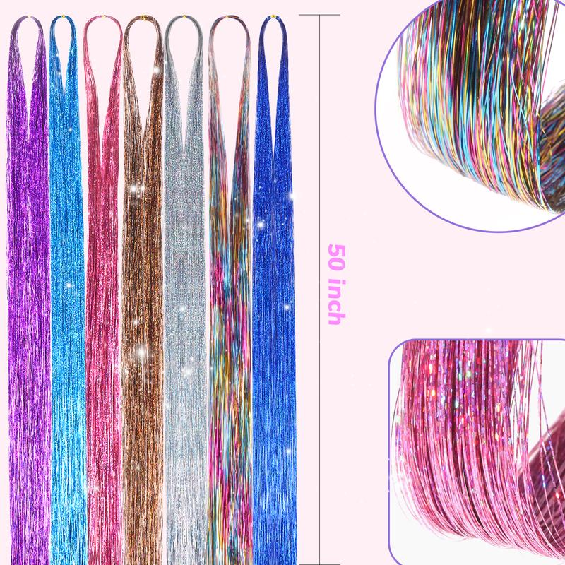 IDN Colorful Hair Tinsel Extensions Kit for Fashion Accessories and Hair Fashion