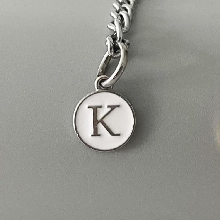 Silver White Letter Charm Accessories for Cup