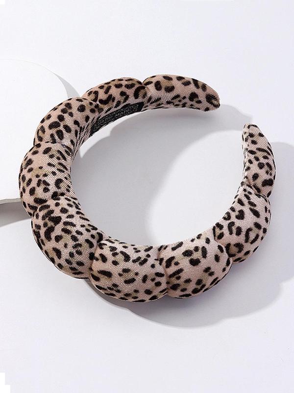 Leopard Print Hair Hoop, Fashionable Hair Accessories for Women & Girls, Cloud Sense Hair Band, Wash Face, Bath, Make Up, Fix Hair Band