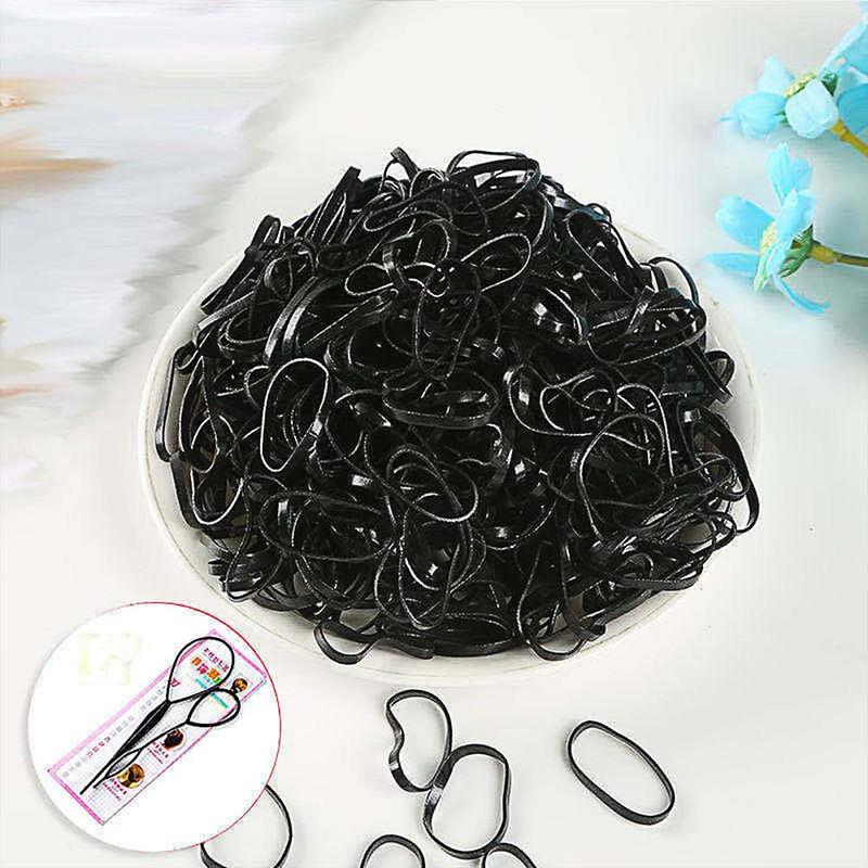 2000 PCS Clear Elastic Mini Ponytail Rubbers Ties, Soft Non-Slip Small Hair Accessories for Girls, with 2 PCS Topsy Tail Tools