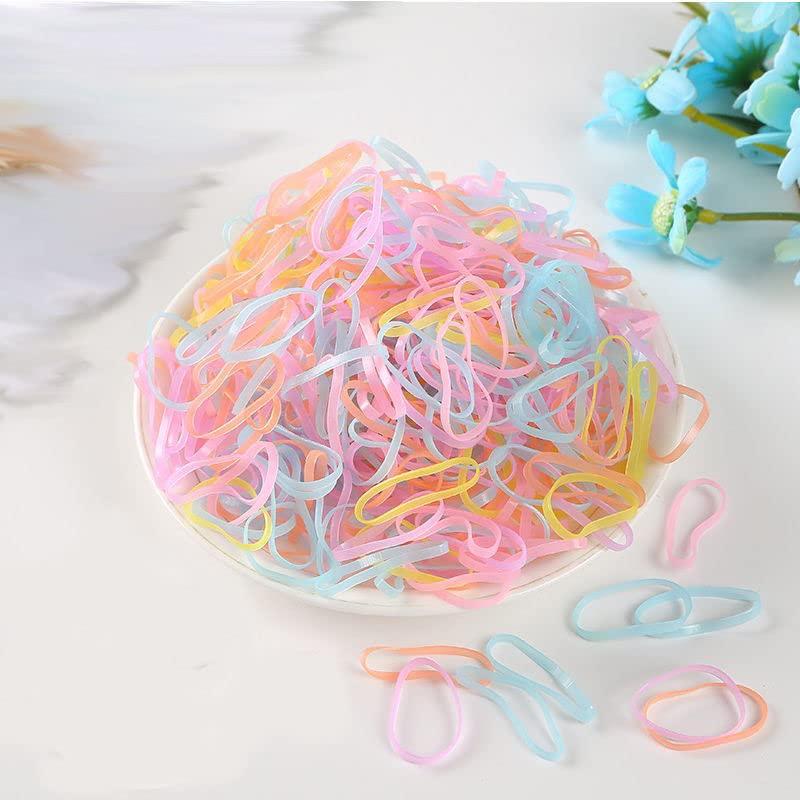 2000 PCS Clear Elastic Mini Ponytail Rubbers Ties, Soft Non-Slip Small Hair Accessories for Girls, with 2 PCS Topsy Tail Tools