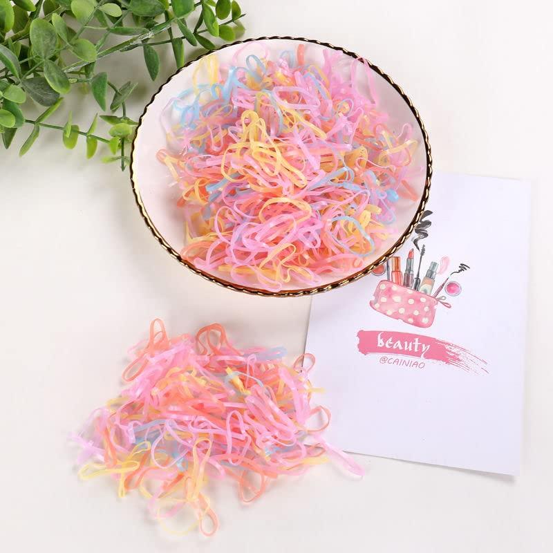 2000 PCS Clear Elastic Mini Ponytail Rubbers Ties, Soft Non-Slip Small Hair Accessories for Girls, with 2 PCS Topsy Tail Tools