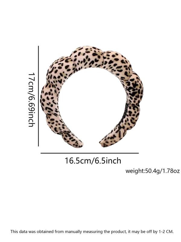 Leopard Print Hair Hoop, Fashionable Hair Accessories for Women & Girls, Cloud Sense Hair Band, Wash Face, Bath, Make Up, Fix Hair Band