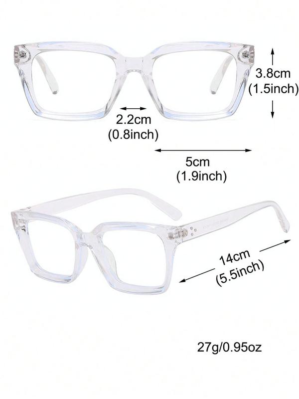 Minimalist Clear Lens Eyeglasses for Women & Men, Fashion Square Frame Eyeglasses for Work, Daily Clothing Decor, Perfect for Student Daily Use