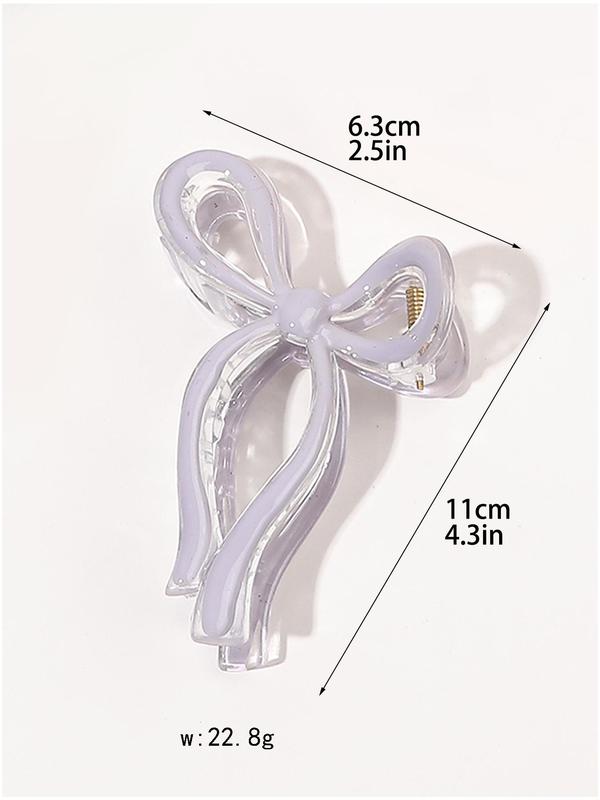 Cute Bowknot Design Hair Claws , Elegant Plain Color Hair Accessories for Women & Girls, Minimalist Headwear Suitable for Thick Hair