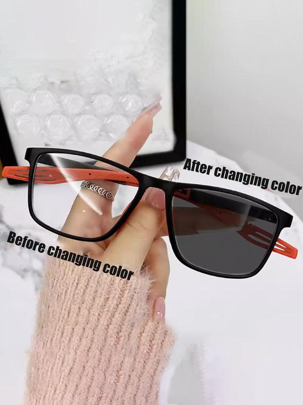 Simple Color Change Sunglasses, Square Frame Sunglasses for Both Male and Women, Fashion Accessories for Outdoor Activities