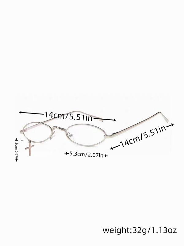 Elegant Cross Design Charm Eyeglasses for Women, Trendy All-match Eyeglasses for Everyday Use, Fashion Accessories for Outdoor Activities