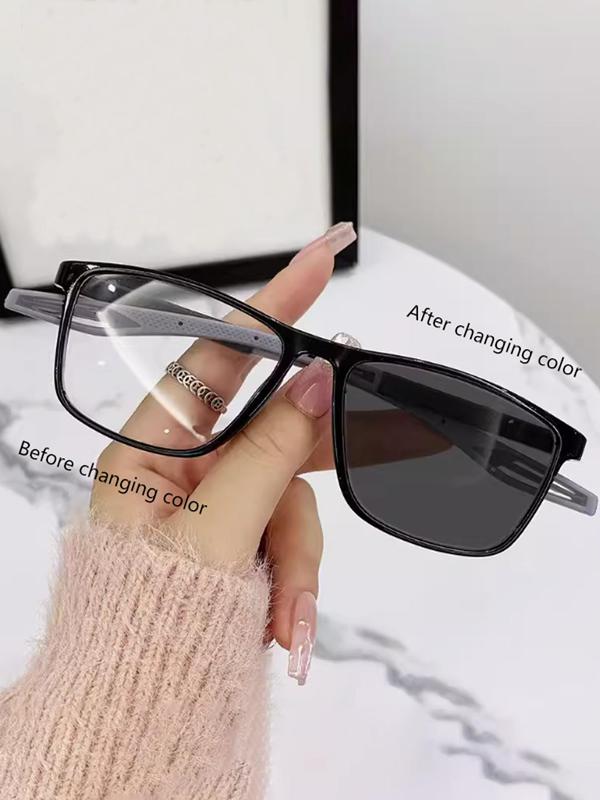 Simple Color Change Sunglasses, Square Frame Sunglasses for Both Male and Women, Fashion Accessories for Outdoor Activities