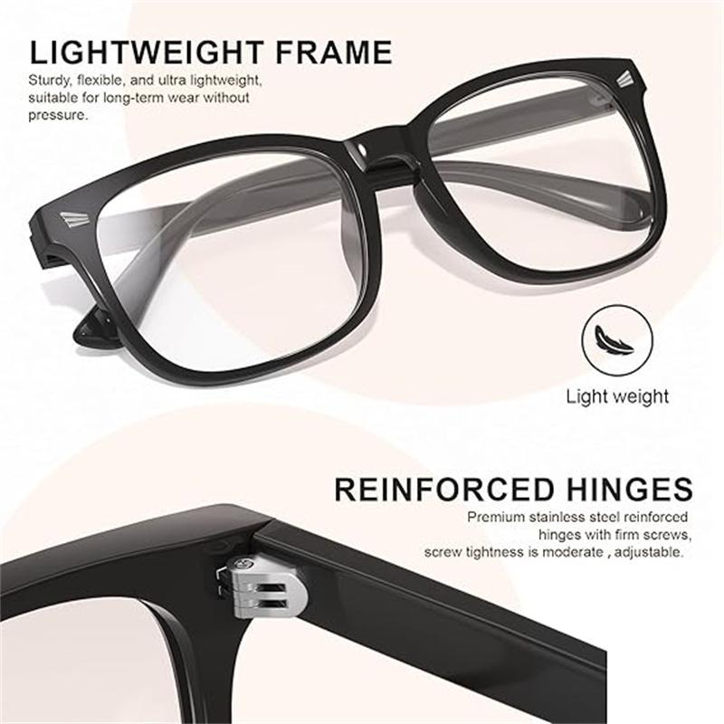 2 Pack Blu-ray Glasses For Men Woman -- Lightweight Eyeglasses For Men Women -- Glasses for Computer Gaming, Anti-blue light Glasses