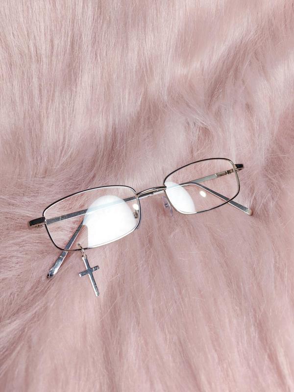 Elegant Cross Design Charm Eyeglasses for Women, Trendy All-match Eyeglasses for Everyday Use, Fashion Accessories for Outdoor Activities