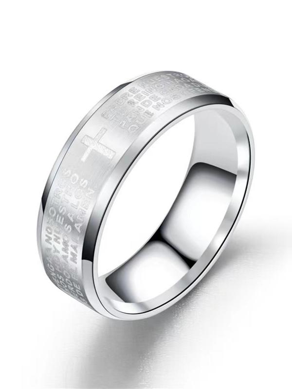 Men's Simple Fashion Criss Cross Design Stainless Steel Ring, Fashion Jewelry for Party, Daily Clothing Decor, Trendy All-match & Exquisite Jewelry for Birthday Gift