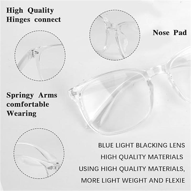 2 Pack Blu-ray Glasses For Men Woman -- Lightweight Eyeglasses For Men Women -- Glasses for Computer Gaming, Anti-blue light Glasses