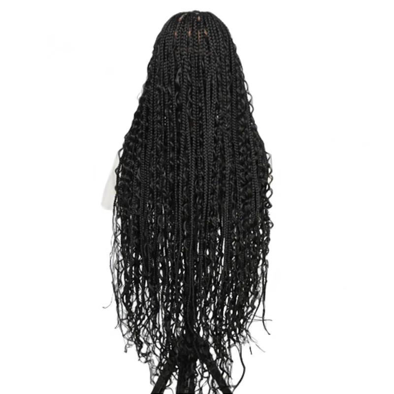 SuperNova 36 Inches Full Lace Premium Synthetic Fiber Bohemian Box Braided Wigs Wavy