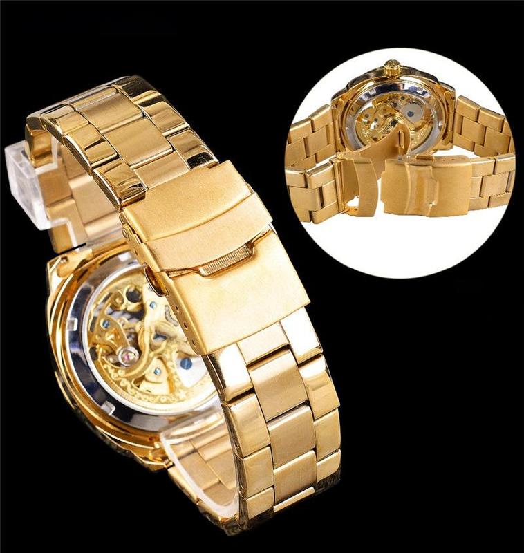 All Gold Watch Mechanical Movement Steel Band Men's Watch