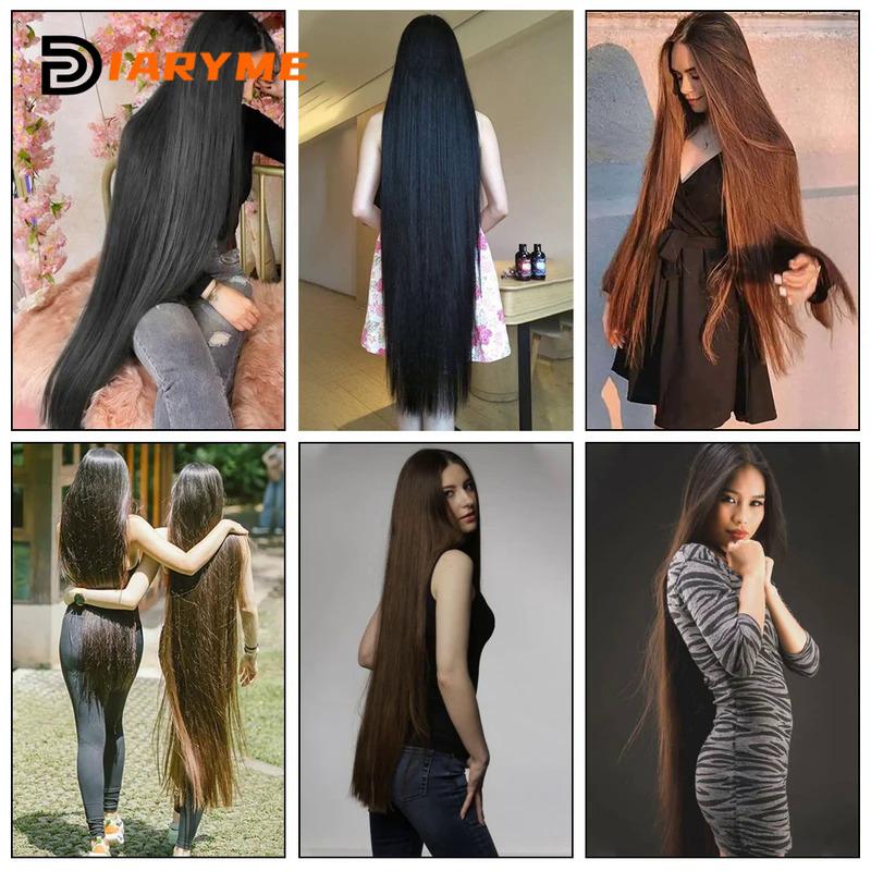 Extra long Straight Synthetic Clip in Hair Extensions 20 24 28 32 38inch Hair Extensions For Women Heat Resistant Fibre Black Go