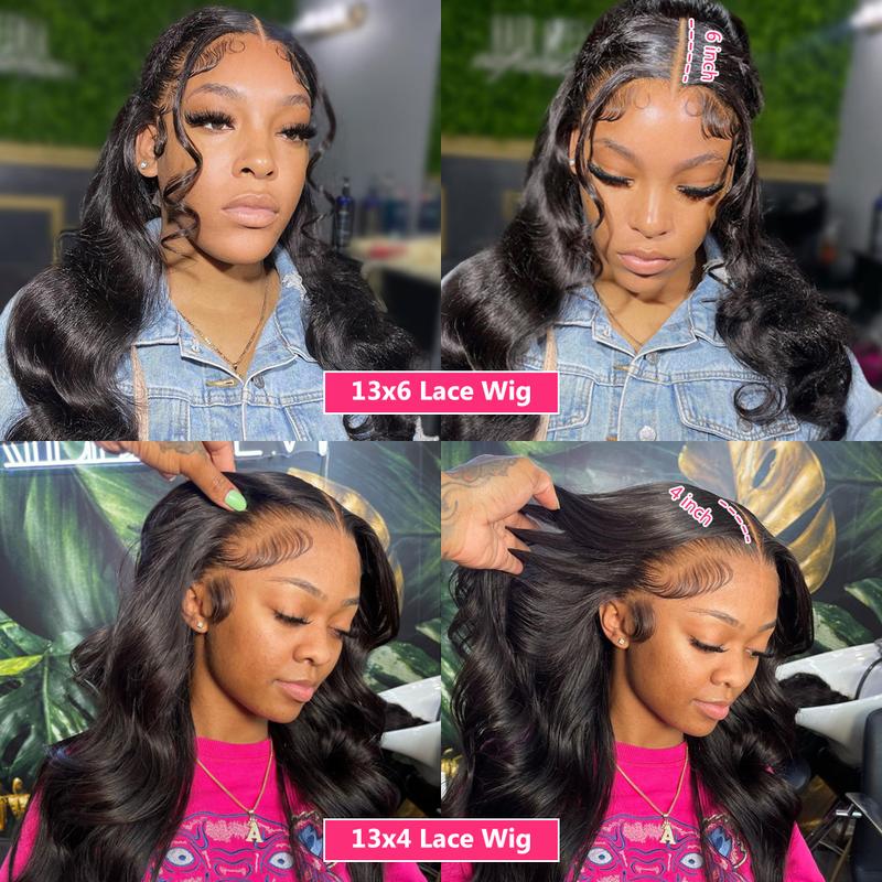 Bling Hair 13x6 Lace Front Human Hair Wigs On Promotion Brazilian 13x4 Body Wave Transparent Lace Frontal Wig 180 Density 4x4 Body wave Lace closure Wig For Women