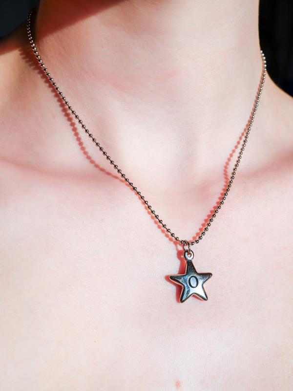 Initial Star Necklace | Waterproof Jewelry | Silver Stainless Steel and Gold