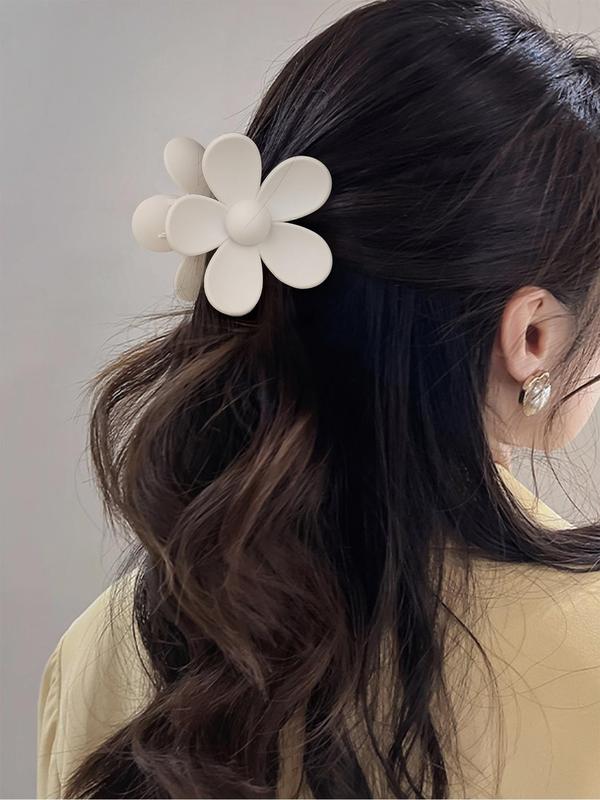 Summer Fashion Large Floral Design Hair Claw Clips for Party Style, Daily Use, 3 Counts set Fashionable Hair Accessories for Women Hairstyle Ideas