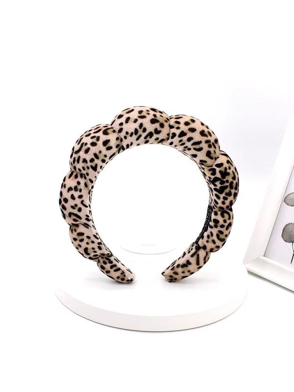 Leopard Print Hair Hoop, Fashionable Hair Accessories for Women & Girls, Cloud Sense Hair Band, Wash Face, Bath, Make Up, Fix Hair Band