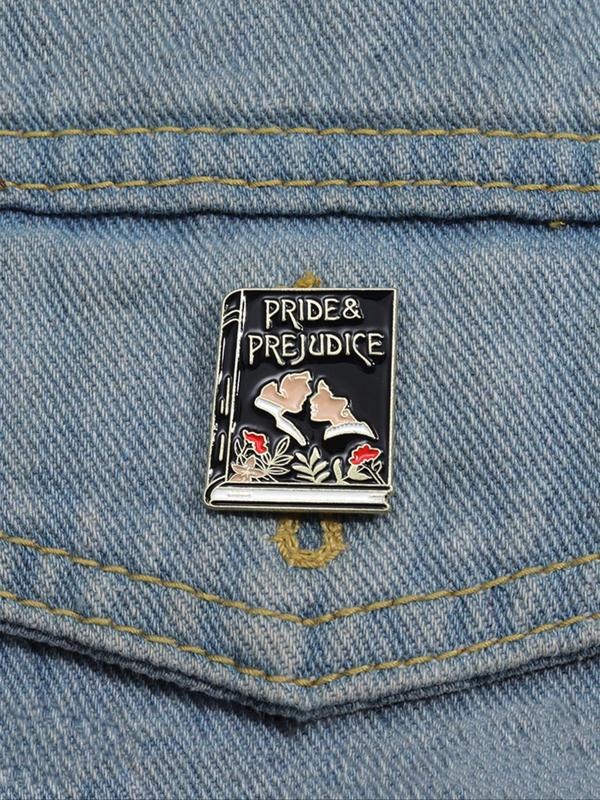 Pride & Prejudice Book Design Brooch, Cute Cartoon Book Badge for Daily Clothing Decor, Trendy All-match & Exquisite Brooch for Birthday Gift