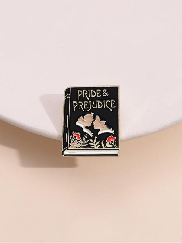 Pride & Prejudice Book Design Brooch, Cute Cartoon Book Badge for Daily Clothing Decor, Trendy All-match & Exquisite Brooch for Birthday Gift