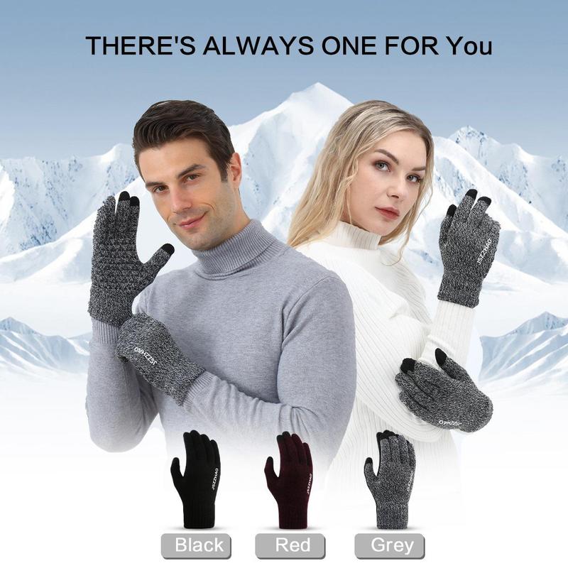 Warm Touch Screen Sports Gloves, Non-slip Thickened Gloves, Windproof & Breathable Gloves for Outdoor Cycling, Sports & Outdoor Clothing Accessories