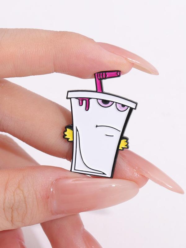 Cute Cartoon Drink Design Brooch, Fashion Brooch for Women & Men for Daily Clothing Decor, Trendy All-match & Exquisite Brooch for Birthday Gift