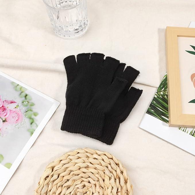 Fingerless Gloves for Women Men Winter Fingerless Mittens for Women Men Warm Knitted Gloves Typing Half Finger Gloves