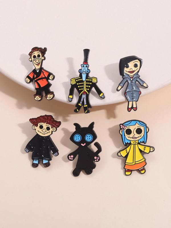 Cartoon Character Design Brooch, Cute Cartoon Badge for Backpack & Hat & Clothes Decor, Fashion Accessories for Women & Men