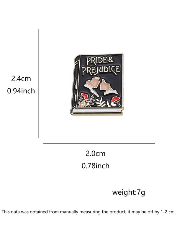 Pride & Prejudice Book Design Brooch, Cute Cartoon Book Badge for Daily Clothing Decor, Trendy All-match & Exquisite Brooch for Birthday Gift