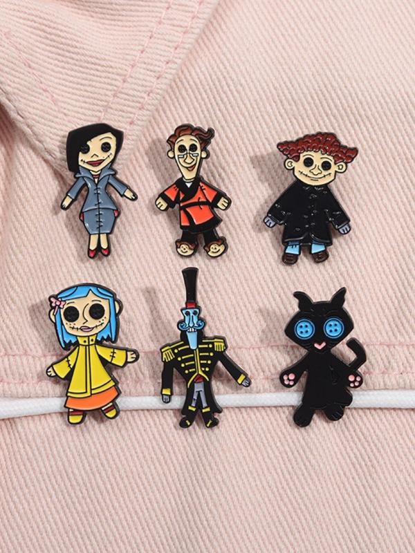 Cartoon Character Design Brooch, Cute Cartoon Badge for Backpack & Hat & Clothes Decor, Fashion Accessories for Women & Men