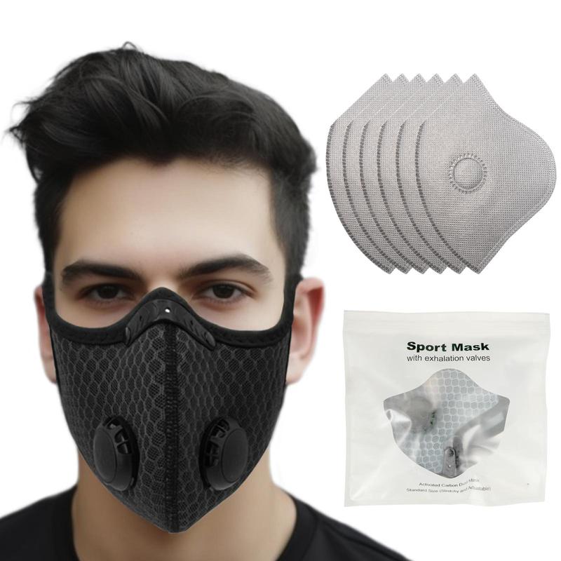 Unisex Activated Sport Mask and Replacement Carbon Filters, Breathable Dust Proof Face Mask with 6 Filters, Sports & Outdoor Accessories