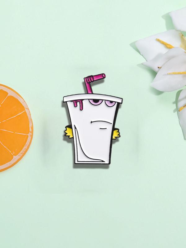 Cute Cartoon Drink Design Brooch, Fashion Brooch for Women & Men for Daily Clothing Decor, Trendy All-match & Exquisite Brooch for Birthday Gift