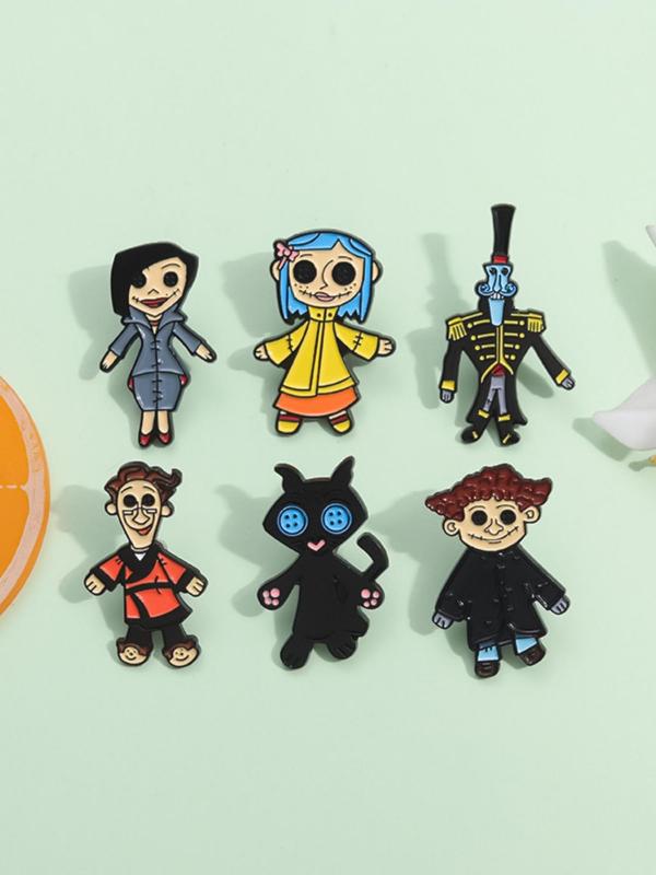 Cartoon Character Design Brooch, Cute Cartoon Badge for Backpack & Hat & Clothes Decor, Fashion Accessories for Women & Men