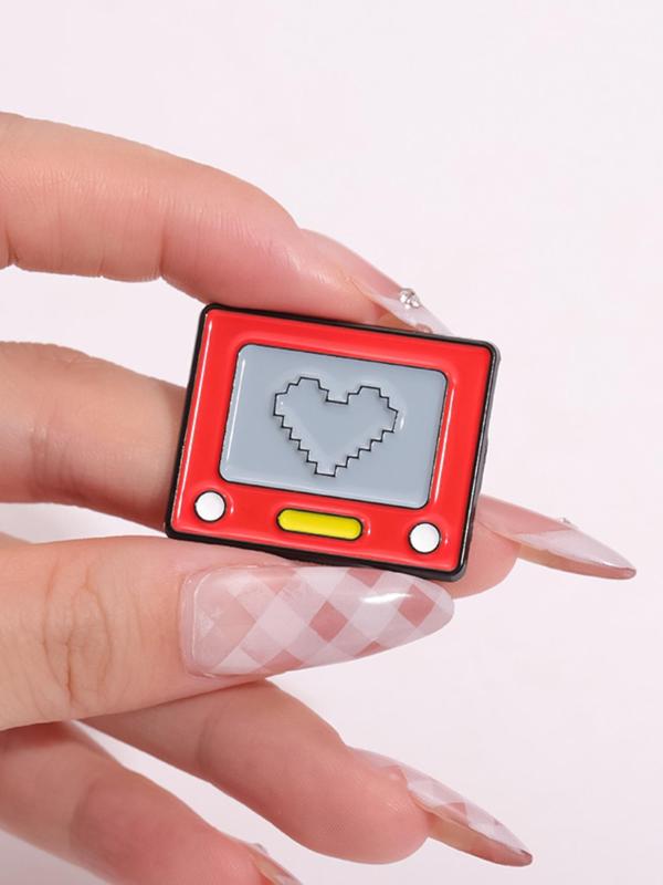 Cartoon Cute Heart Pattern Game Machine Enamel Pin, Cute Brooch, Fashion Accessories for Women & Men, Trendy All-match & Exquisite Brooch for Birthday Gift