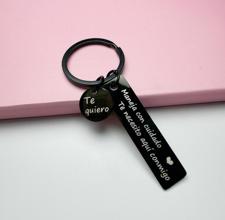 Drive Safe Keychain for Boyfriend - 26-Letter Personalized Keychain - Perfect Gift for Birthday, Christmas, Valentines Day - Various Patterns Includes Spanish styles