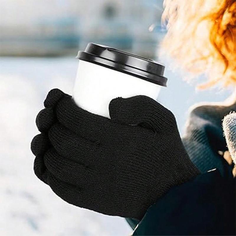 Winter Warm Knit Sports Gloves, 1 2 3 5 10 Pairs Elastic Non-slip Soft Comfortable Gloves for Women & Men, Sports & Outdoor Accessories for Cold Weather