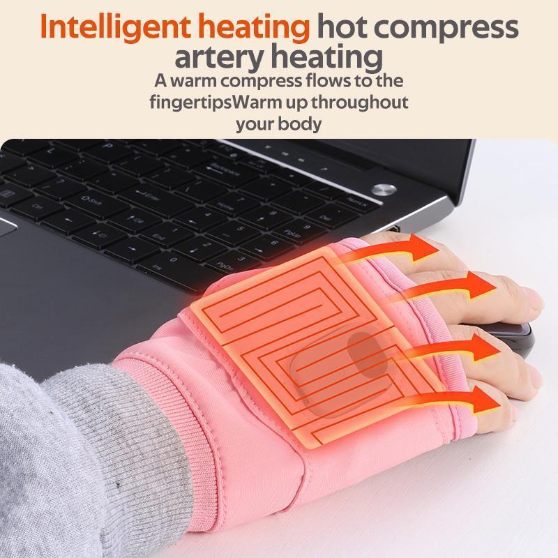 Portable Heating Gloves, 1 Pair Rechargeable Hand Warmer with Digital Display, Heated Gloves with 3 Temperature Modes for Home Use