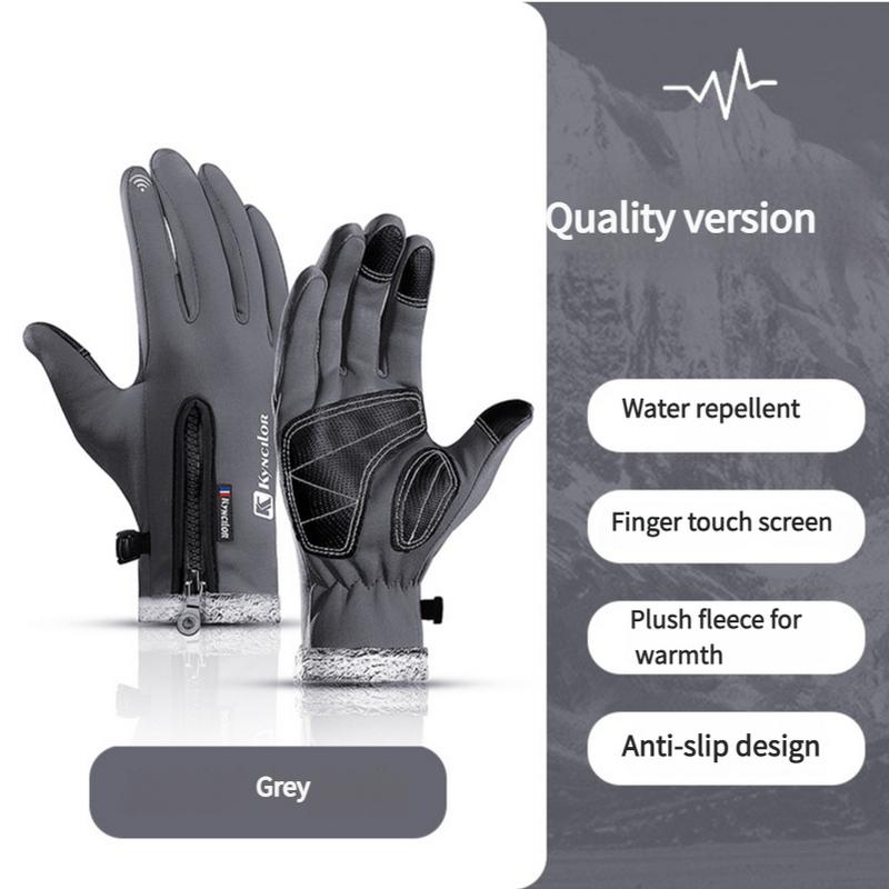 Men's and Women's Warm Gloves, Winter Fleece Gloves, Winter Windproof Thickening Gloves, Touch Screen Slip Gloves, Cycling Warm Gloves